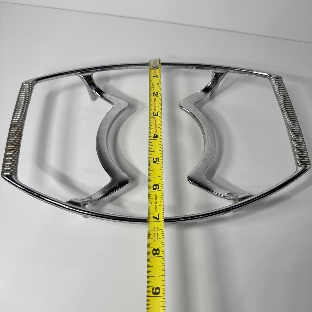 Vintage Corning Ware P-11-M Chrome‎ Serving Cradle Ribbed Handle Roaster Trivet - Picture 8 of 9